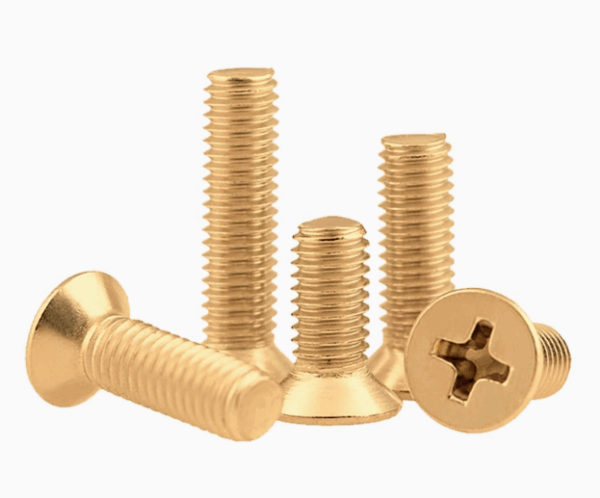 Cross countersunk head screw brass