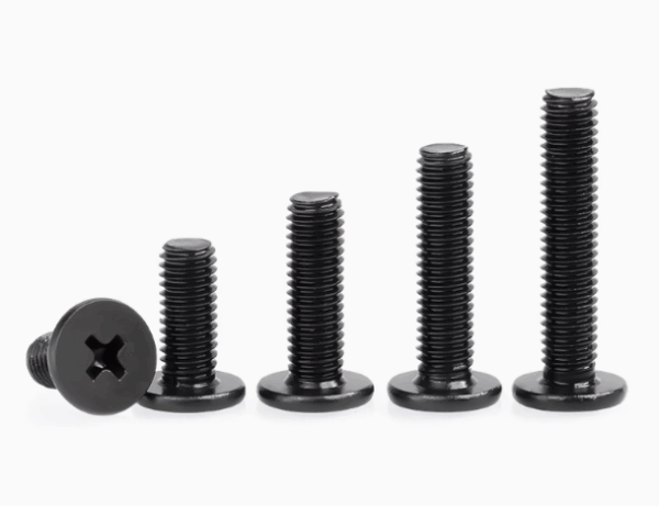 Cross flat head screw black
