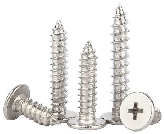 Cross flat head self tapping screw