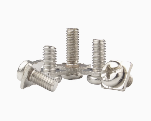 Cross head with square washer screw, steel nickel plated