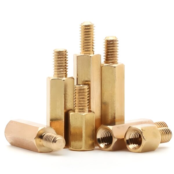 Hex male-female standoff, brass
