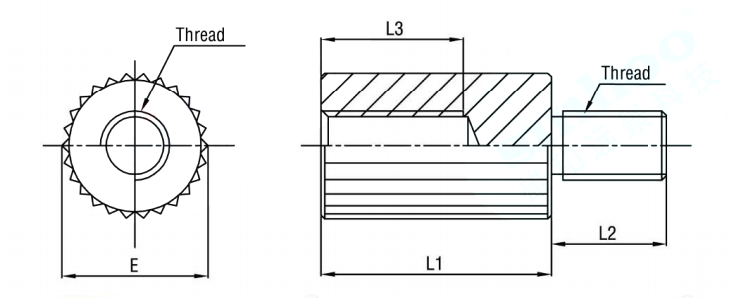 Round male-female Standoff round m-f standoff round stud spacer